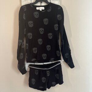 WOMEN'S VINTAGE HAVANA SKULL PJ SET SIZE M